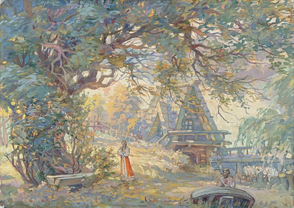 Эскиз декораций к спектаклю «Русалка» А. Даргомыжского. 1956